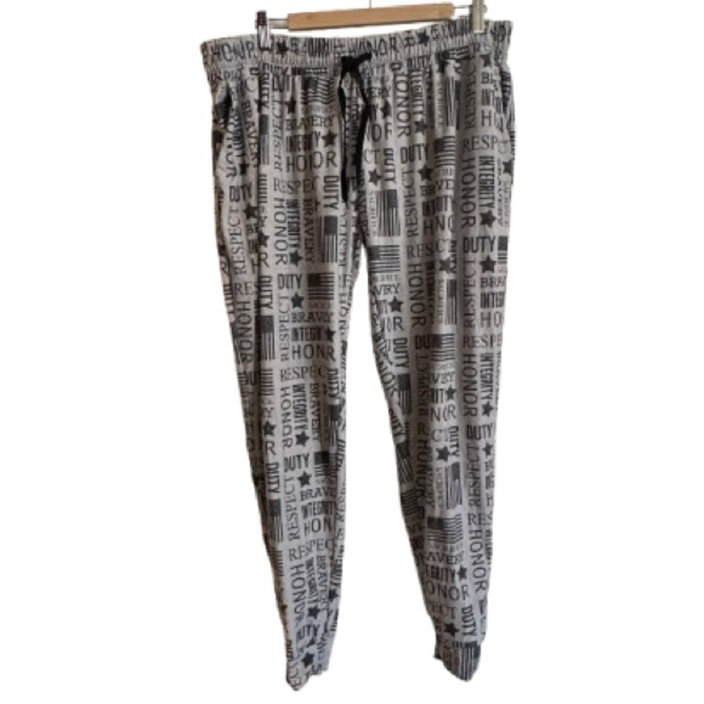 Men's Gray Graphic Jogger Sweatpants with Text Print -Size 3X/4X